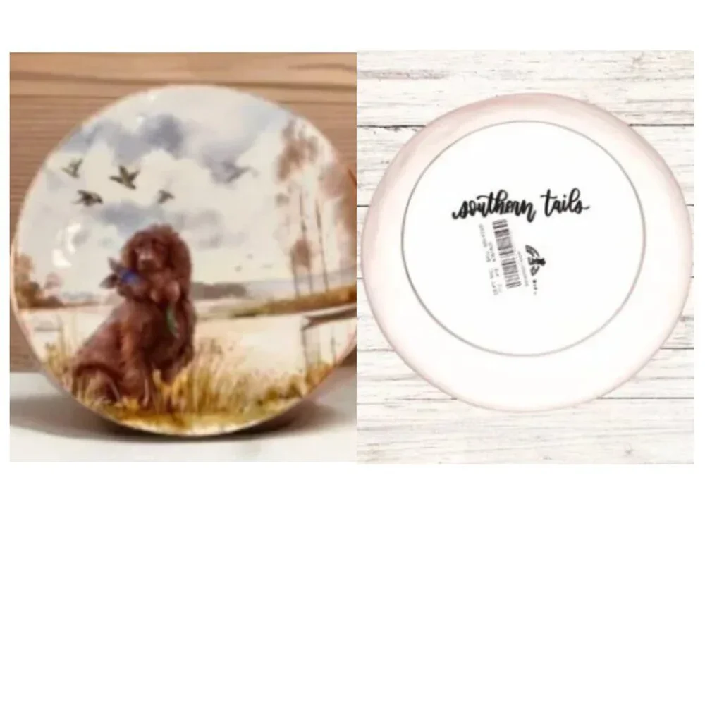 Southern Living English Spaniel Dog Bird Duck Accent Salad Plate 8.37in.